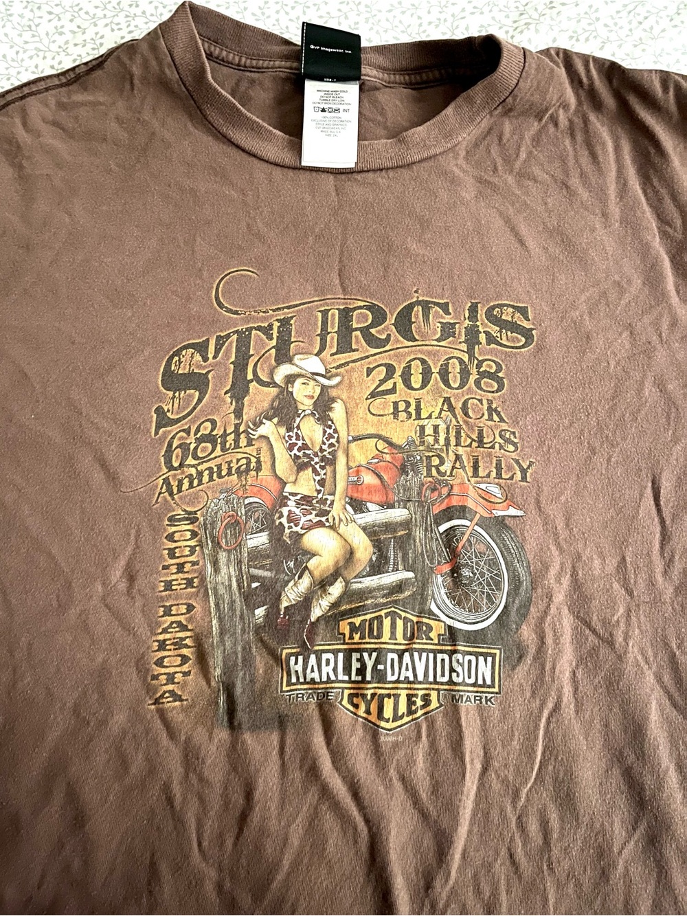 Harley-Davidson Sturgis 2008 Brown Graphic Tee
